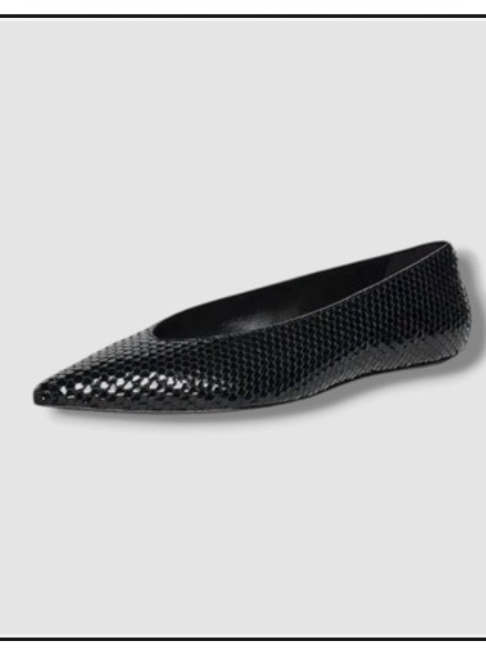 Stuart Weitzman Black Textured Flats skin